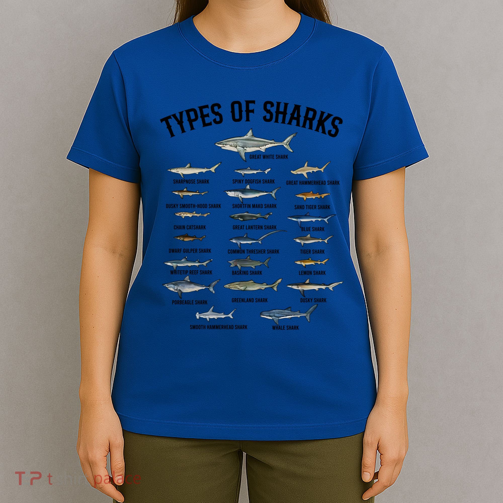 Shark Species Shark Faces Ocean Animal Lovers Cute Gift T-Shirt