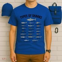 Shark Species Shark Faces Ocean Animal Lovers Cute Gift T-Shirt thumb 6