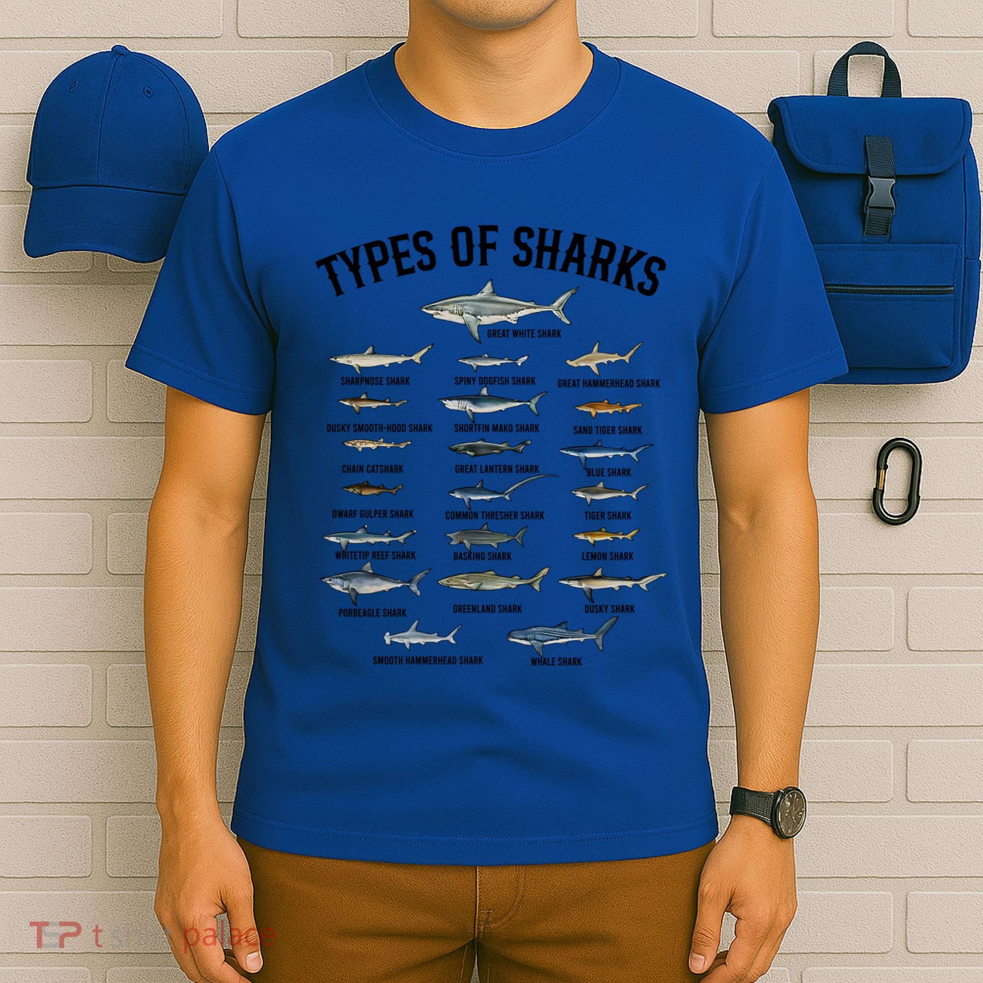 Shark Species Shark Faces Ocean Animal Lovers Cute Gift T-Shirt