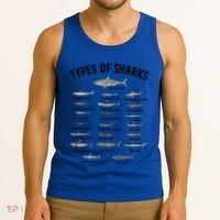 Shark Species Shark Faces Ocean Animal Lovers Cute Gift Tank Top thumb 3