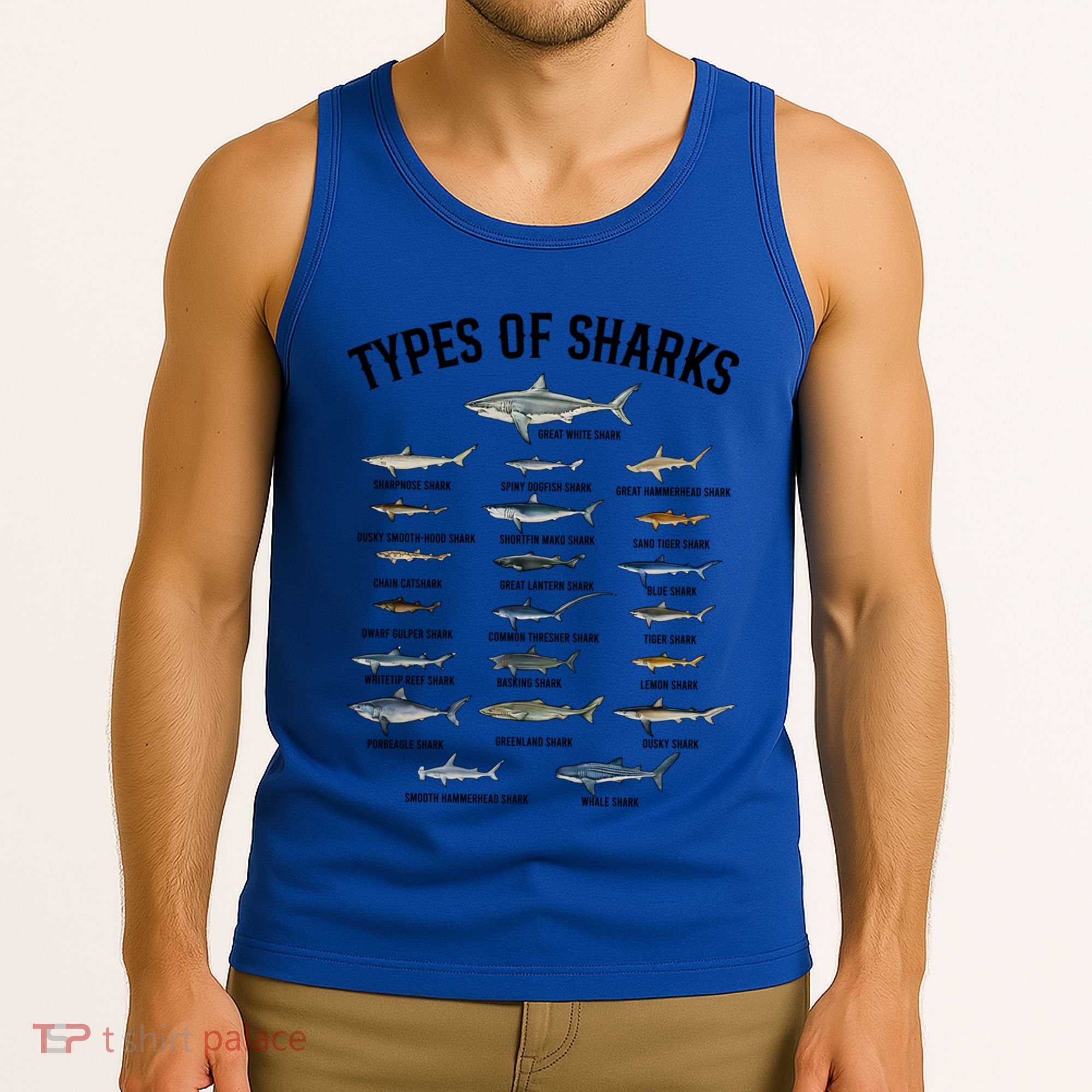 Shark Species Shark Faces Ocean Animal Lovers Cute Gift Tank Top