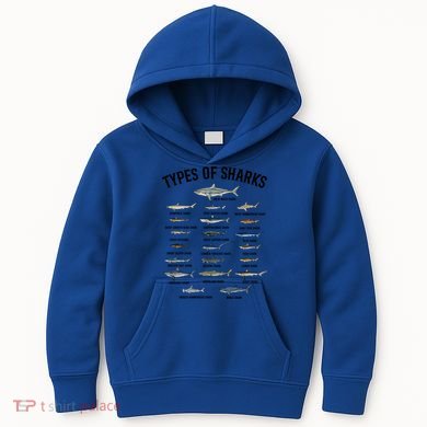 Shark Species Shark Faces Ocean Animal Lovers Cute Gift Kids Hoodie