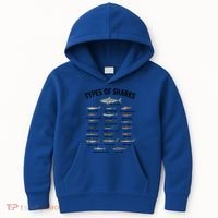 Shark Species Shark Faces Ocean Animal Lovers Cute Gift Kids Hoodie thumb 0