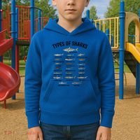 Shark Species Shark Faces Ocean Animal Lovers Cute Gift Kids Hoodie thumb 2