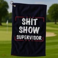Shit Show Supervisor, Funny Dad Mom Boss Teacher Present Golf Towel thumb 1