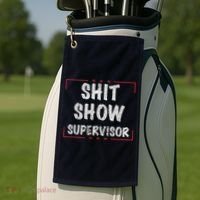 Shit Show Supervisor, Funny Dad Mom Boss Teacher Present Golf Towel thumb 2
