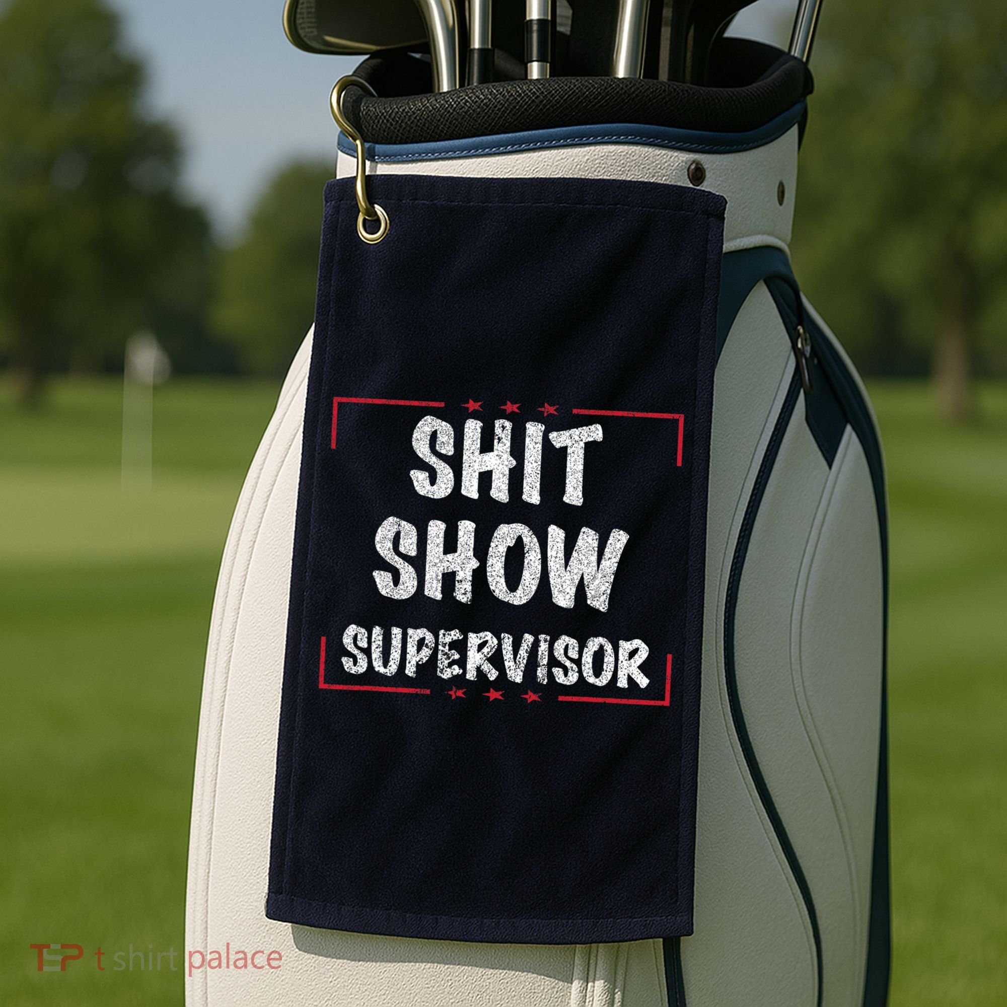 Shit Show Supervisor, Funny Dad Mom Boss Teacher Present Golf Towel