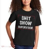 Shit Show Supervisor, Funny Dad Mom Boss Teacher Present Kids T-Shirt thumb 2