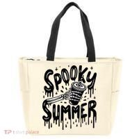 Summerween Spooky Summer Skeleton With Iced Coffee Tote Bag thumb 0