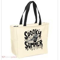 Summerween Spooky Summer Skeleton With Iced Coffee Tote Bag thumb 2