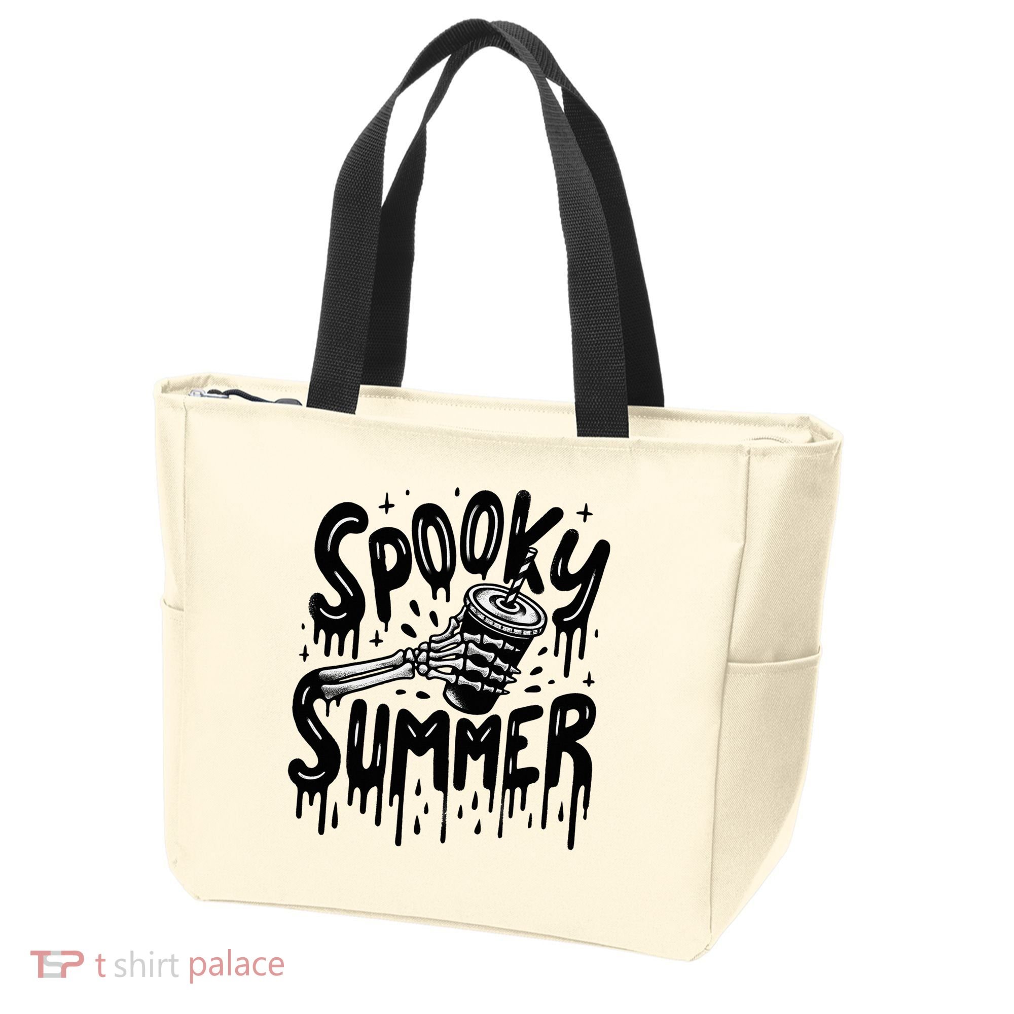Summerween Spooky Summer Skeleton With Iced Coffee Tote Bag