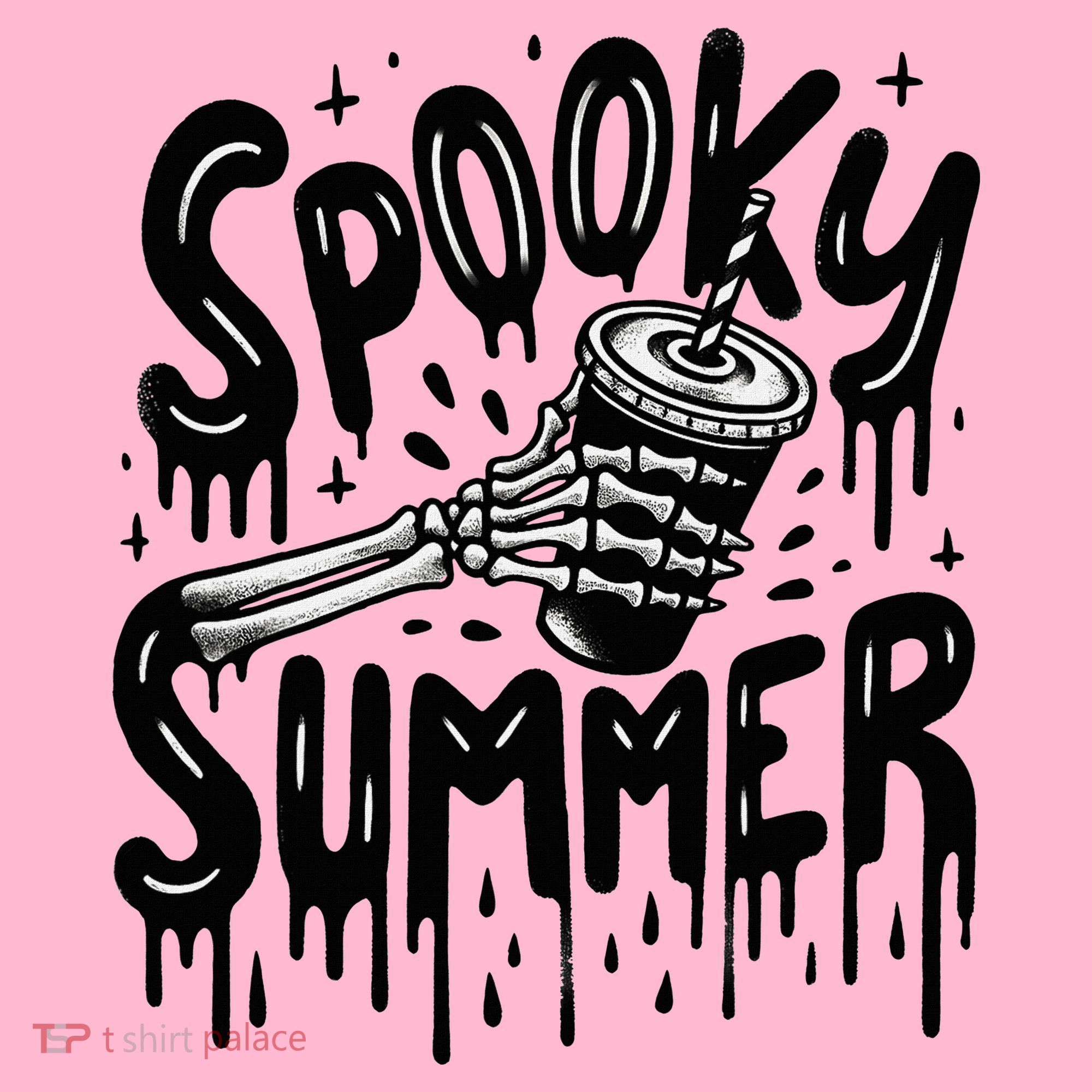 Summerween Spooky Summer Skeleton With Iced Coffee Coaster