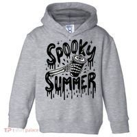 Summerween Spooky Summer Skeleton With Iced Coffee Toddler Hoodie thumb 0