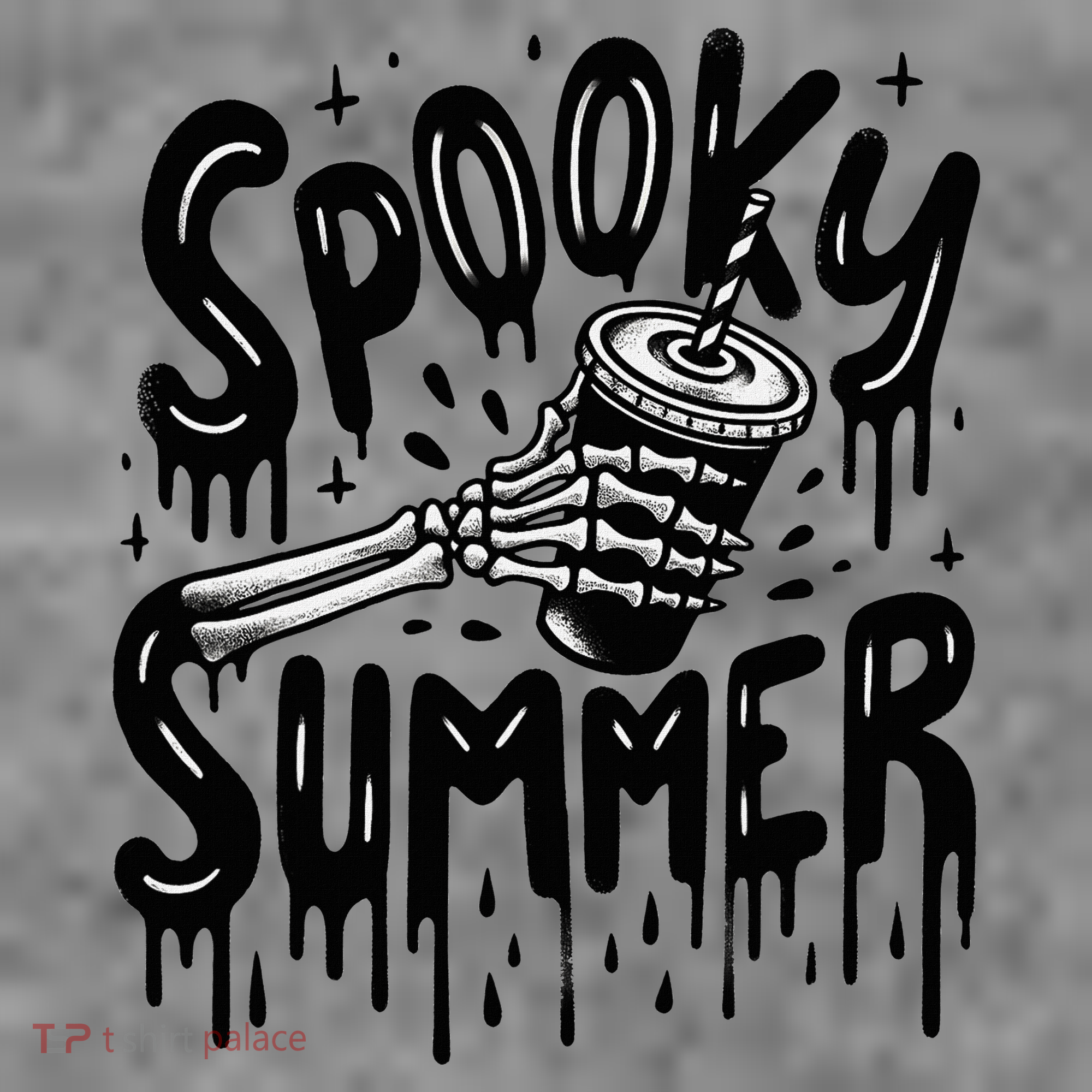 Summerween Spooky Summer Skeleton With Iced Coffee Toddler Hoodie