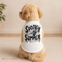 Summerween Spooky Summer Skeleton With Iced Coffee Doggie Tank thumb 2