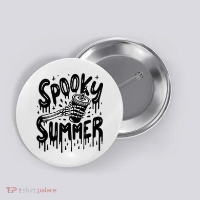 Summerween Spooky Summer Skeleton With Iced Coffee Button