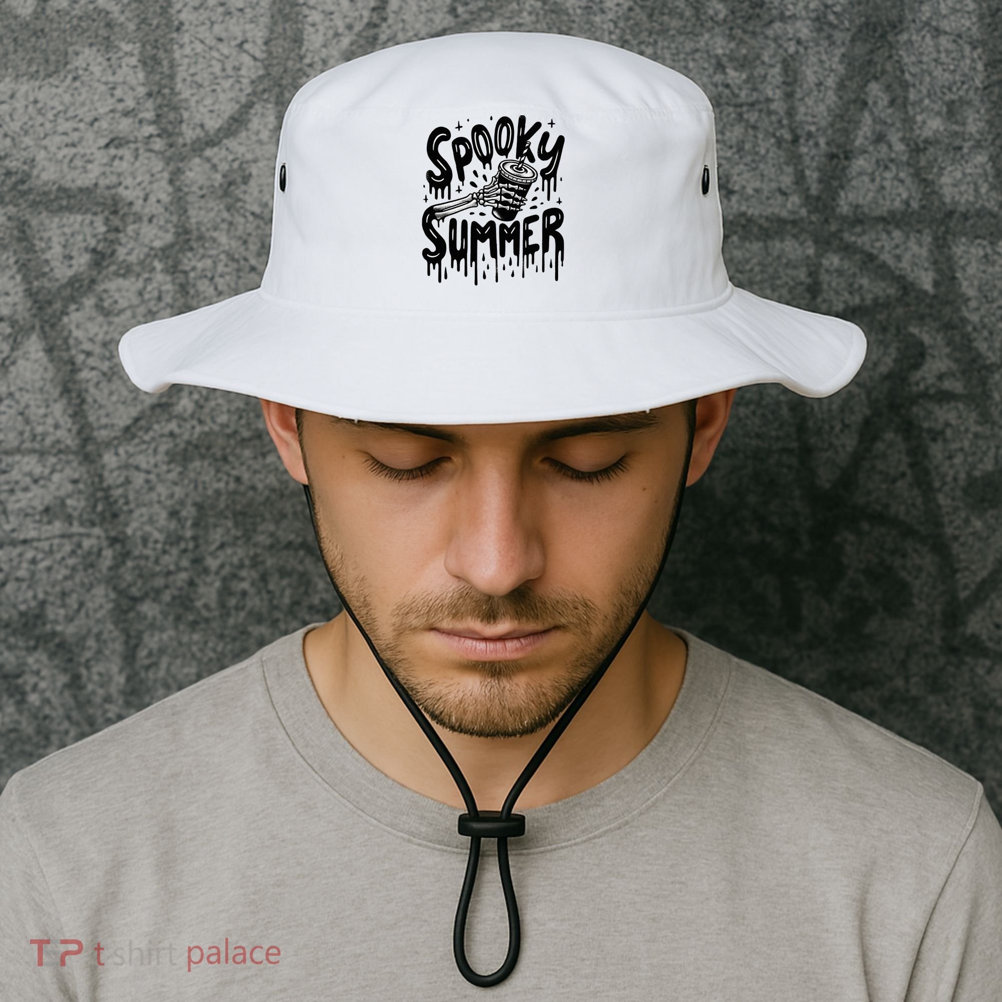 Summerween Spooky Summer Skeleton With Iced Coffee Bucket Hat