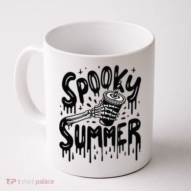 Summerween Spooky Summer Skeleton With Iced Coffee Coffee Mug