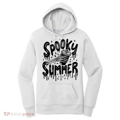 Summerween Spooky Summer Skeleton With Iced Coffee Women's Hoodie