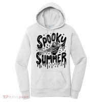 Summerween Spooky Summer Skeleton With Iced Coffee Women's Hoodie thumb 0