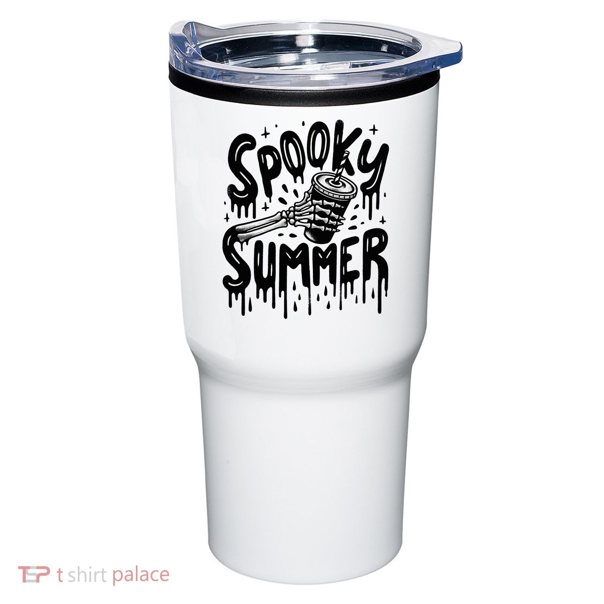 Summerween Spooky Summer Skeleton With Iced Coffee Tumbler
