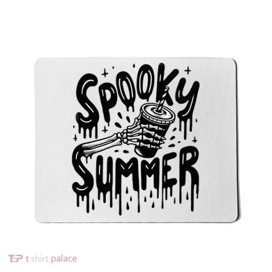Summerween Spooky Summer Skeleton With Iced Coffee Mousepad