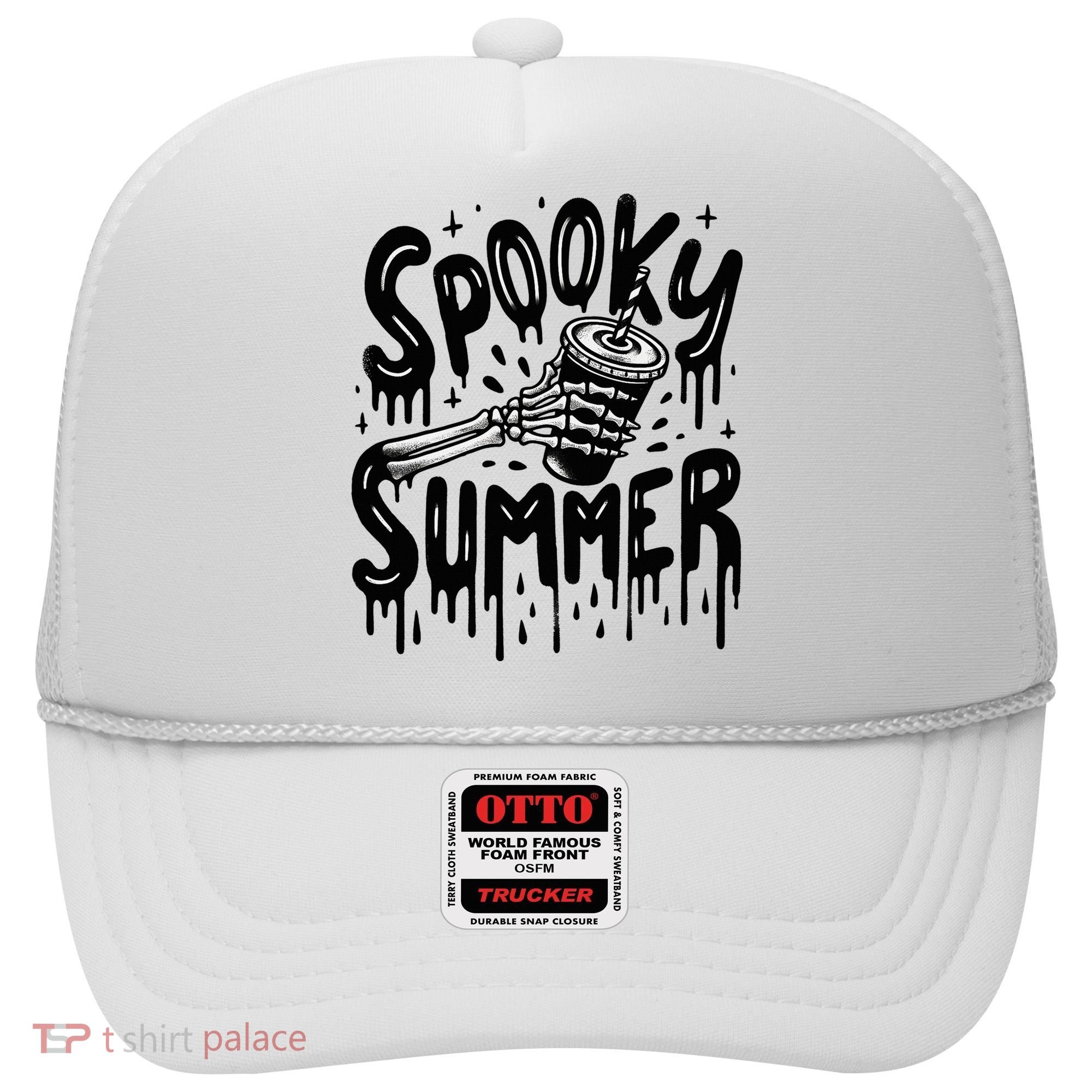 Summerween Spooky Summer Skeleton With Iced Coffee Hat
