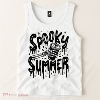 Summerween Spooky Summer Skeleton With Iced Coffee Tank Top thumb 2