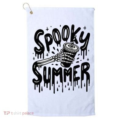Summerween Spooky Summer Skeleton With Iced Coffee Golf Towel