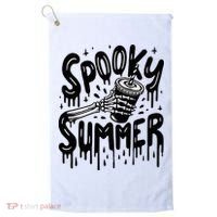 Summerween Spooky Summer Skeleton With Iced Coffee Golf Towel thumb 0