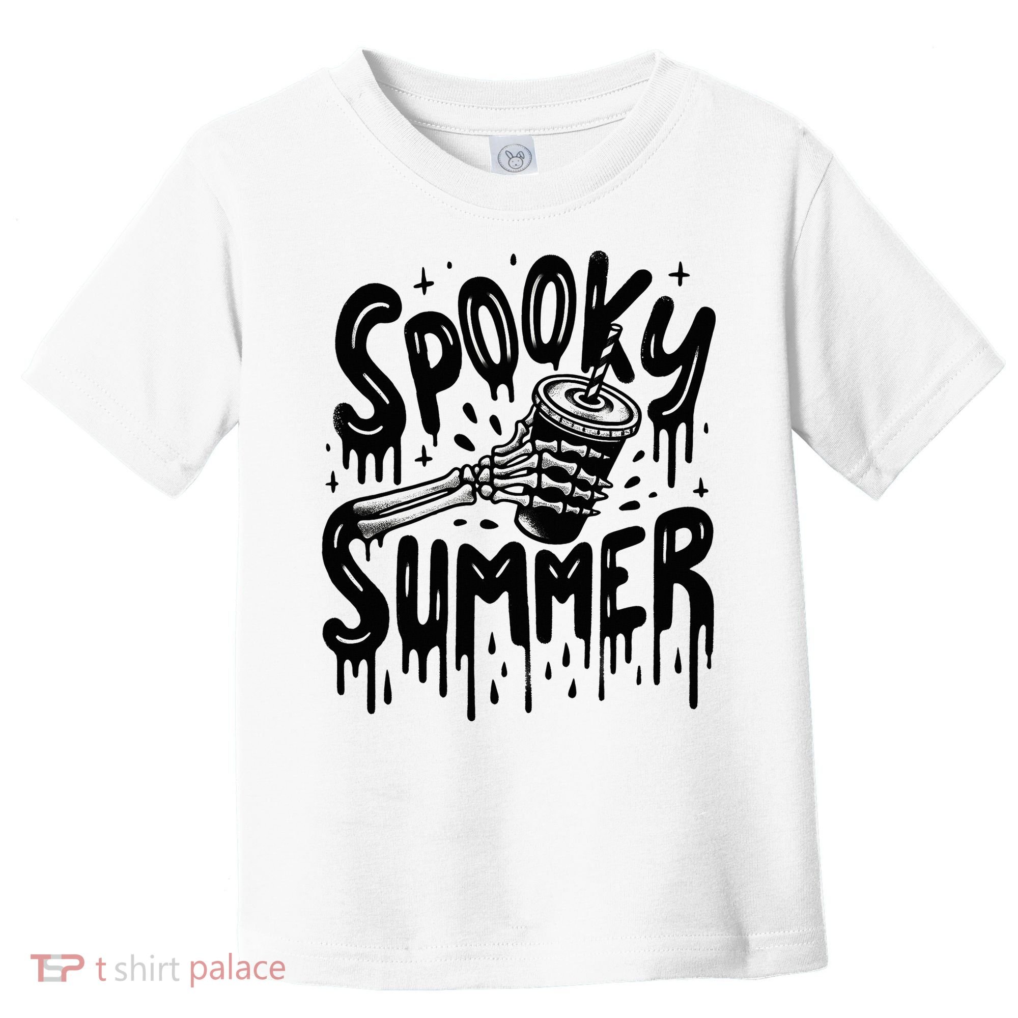 Summerween Spooky Summer Skeleton With Iced Coffee Toddler T-Shirt