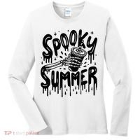 Summerween Spooky Summer Skeleton With Iced Coffee Women's Long Sleeve Shirt thumb 0