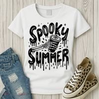 Summerween Spooky Summer Skeleton With Iced Coffee Women's T-Shirt thumb 3