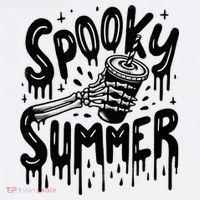 Summerween Spooky Summer Skeleton With Iced Coffee Kids T-Shirt thumb 4