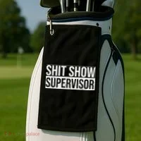 Shit Show Supervisor Hilarious Vintage Golf Towel thumb 2