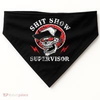 Shit Show Supervisor Skull USA-Made Doggie Bandana thumb 0