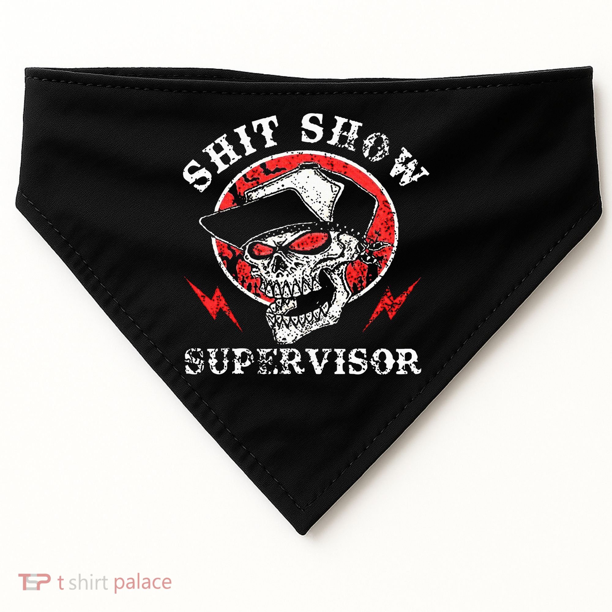 Shit Show Supervisor Skull USA-Made Doggie Bandana