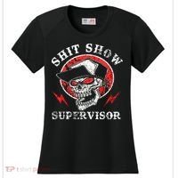 Shit Show Supervisor Skull Women's Cooling Performance Crew T-Shirt thumb 0