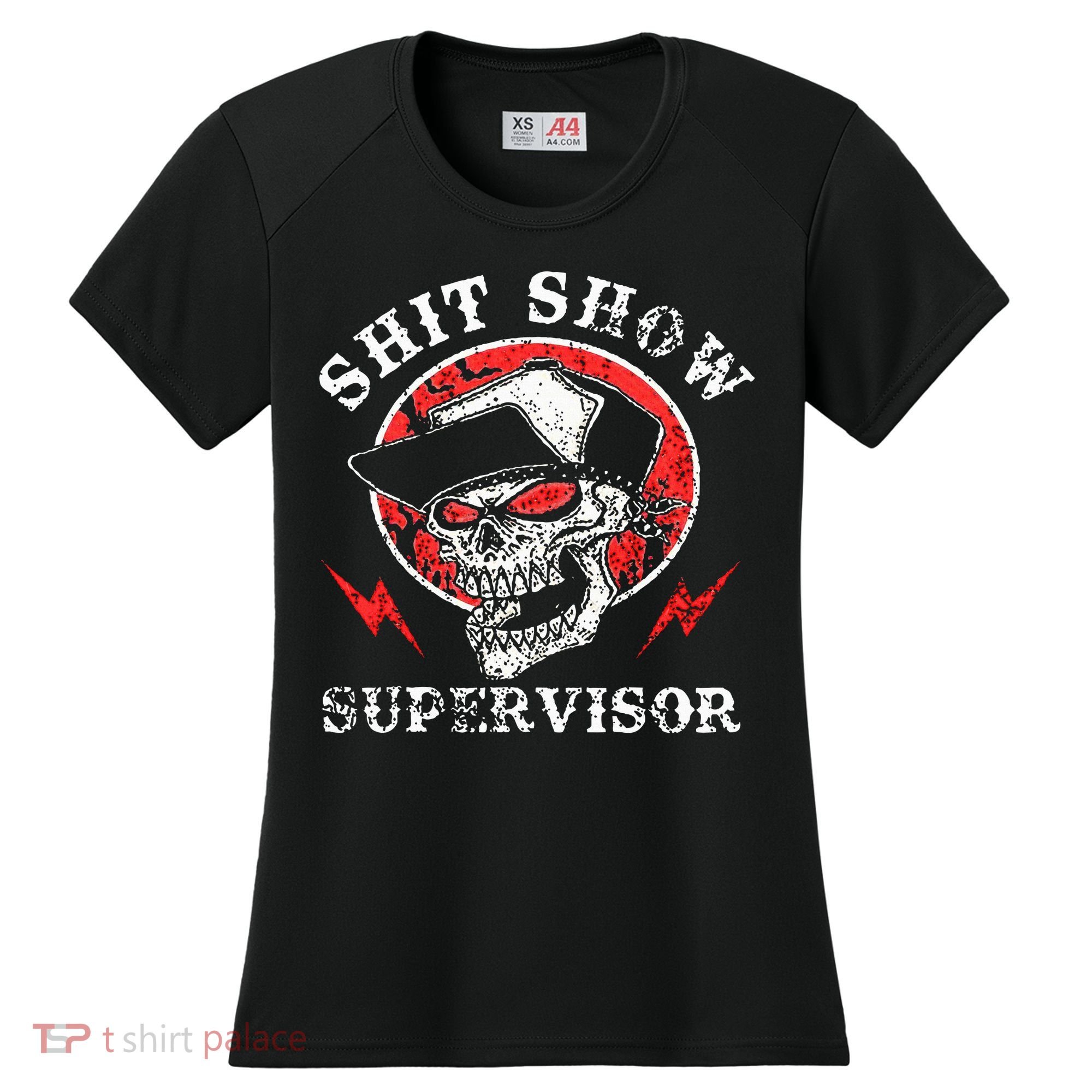 Shit Show Supervisor Skull Women's Cooling Performance Crew T-Shirt