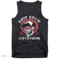 Shit Show Supervisor Skull Tank Top thumb 0