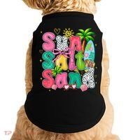 Sun Salt Sand Coquette Bow Palm Summer Vibes Beach Trip Doggie Tank thumb 0