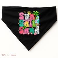 Sun Salt Sand Coquette Bow Palm Summer Vibes Beach Trip USA-Made Doggie Bandana thumb 0