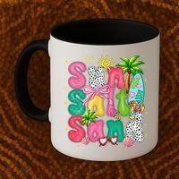 Sun Salt Sand Coquette Bow Palm Summer Vibes Beach Trip Coffee Mug thumb 2