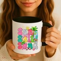 Sun Salt Sand Coquette Bow Palm Summer Vibes Beach Trip Coffee Mug thumb 3