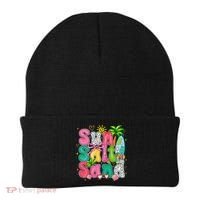Sun Salt Sand Coquette Bow Palm Summer Vibes Beach Trip Beanie thumb 0
