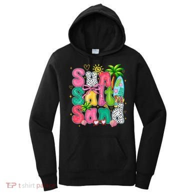 Sun Salt Sand Coquette Bow Palm Summer Vibes Beach Trip Women's Hoodie