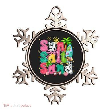 Sun Salt Sand Coquette Bow Palm Summer Vibes Beach Trip Ornament