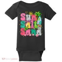 Sun Salt Sand Coquette Bow Palm Summer Vibes Beach Trip Baby Bodysuit thumb 0