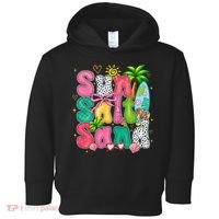 Sun Salt Sand Coquette Bow Palm Summer Vibes Beach Trip Toddler Hoodie thumb 0