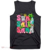 Sun Salt Sand Coquette Bow Palm Summer Vibes Beach Trip Tank Top thumb 0